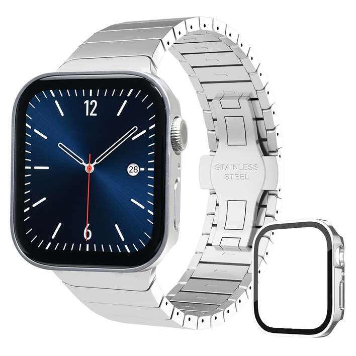 스트랩케이스세트 올리스트 애플워치 메탈 스트랩 풀커버 케이스 세트