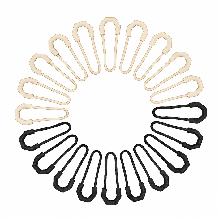 경량화무새 U형 지퍼 풀러 20개, 1세트, 블랙베이지