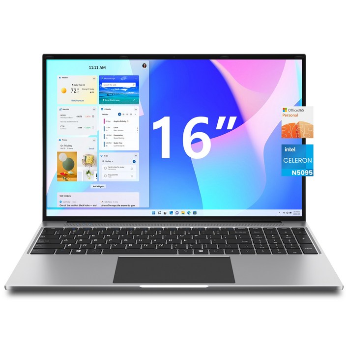 JUMPER 2025 노트북 16인치 화면 대형 office 365 셀러론 N5095 512GB SSD+128GB eMMc 16GB RAM사무용 WIN11 home 그레이, 그레이, S7max N5095, 640GB, 16GB, WIN11 Home