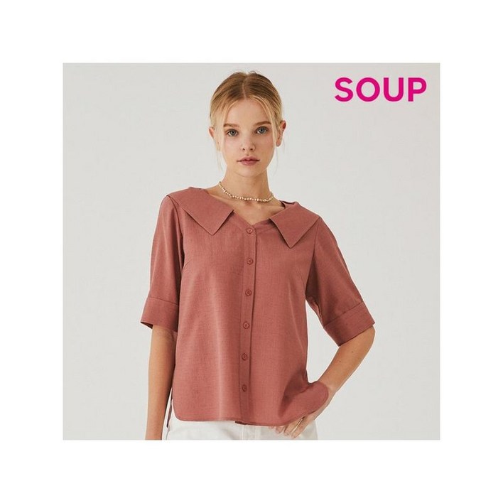 숲 SOUP 와이드 칼라 블라우스 SA7SS81