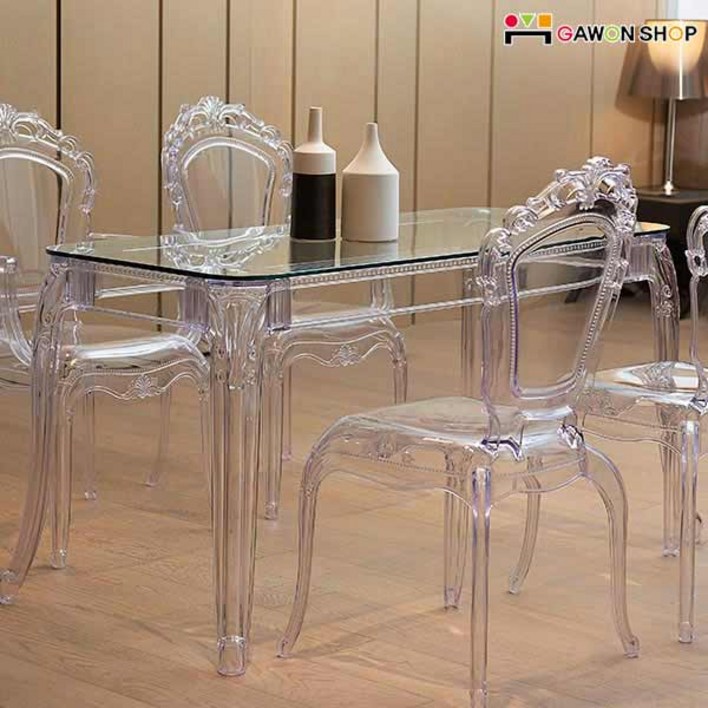 무료배송 GAWON 프린세스 고스트 스퀘어 테이블유리식탁