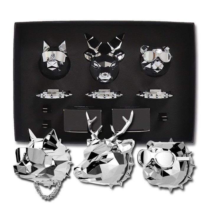 쓰리나인 차량용 방향제 3종 세트 힙한늑대 사슴 반달곰 명품 자동차 고급 송풍구 차방향제 새차 선물