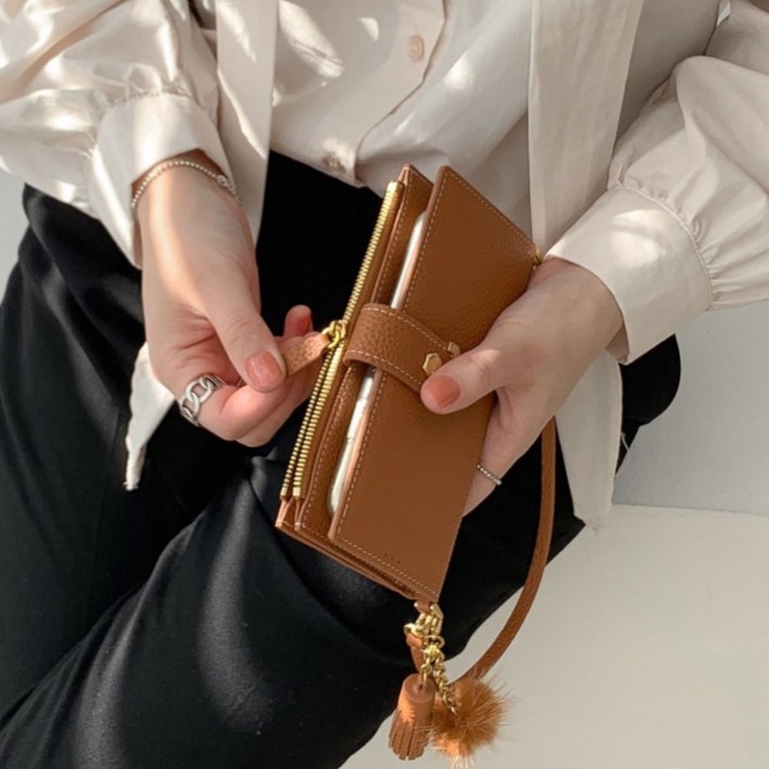 소가죽 핸드폰 케이스 여성 장지갑 전기종 카드형 엄마 선물용 미니백