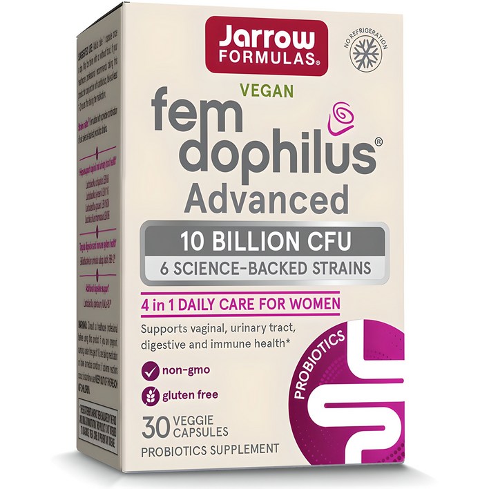 Jarrow Formulas 자로우 펨 도피러스 어드밴스드 유산균 100억 CFU 30캡슐 (상온보관용), 1개, 30정