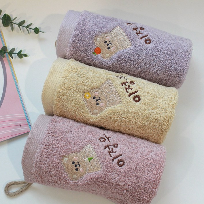 퍼니맘 달곰 40수 고리 어린이집 수건, 이름 자수, 1세트, 달달세트