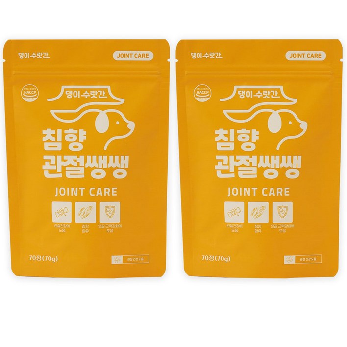 강아지 관절영양제 슬개골탈구 증상 콘드로이친 보스웰리아 댕이수랏간 침향관절쌩쌩, 70정, 뼈관절강화, 2개