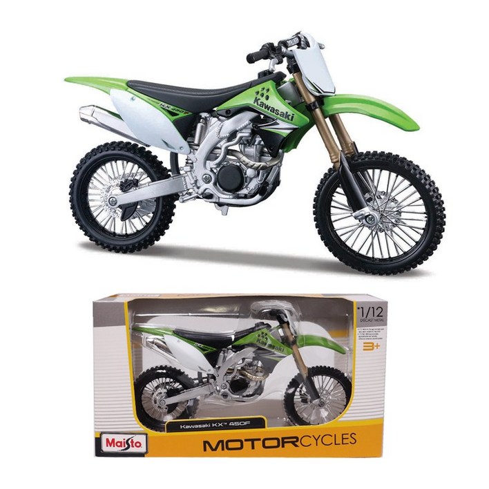 마이스토 112 가와사키 KX 450F 그린 모형오토바이 피규어 다이캐스트, 1개