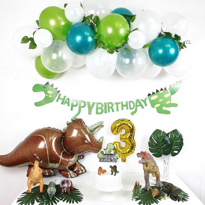 클라우드 풍선 공룡 가랜드 생일 파티 풀패키지 세트