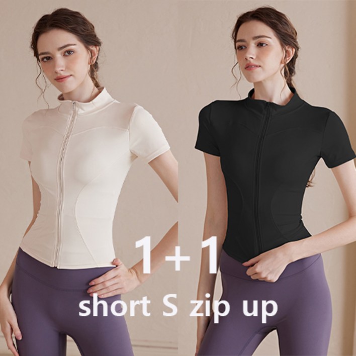 이프노스 여성 반팔 집업 자켓 요가 필라테스 러닝 헬스 수영 요가복 비치 레쉬가드