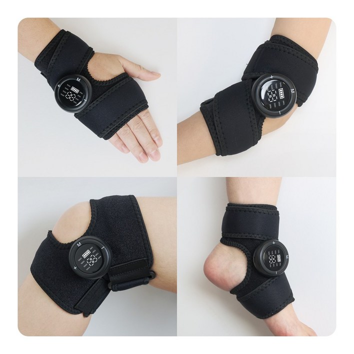 nimin 저주파 마사지기 6in1 무릎 손목 발목 팔꿈치 관절 전신 EMS TENS 마사지 밴드 근육 피로 회복