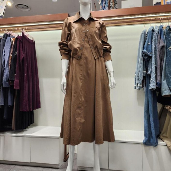 수스 HS04  숏점퍼 나시원피스 세트 S253BOP9T2