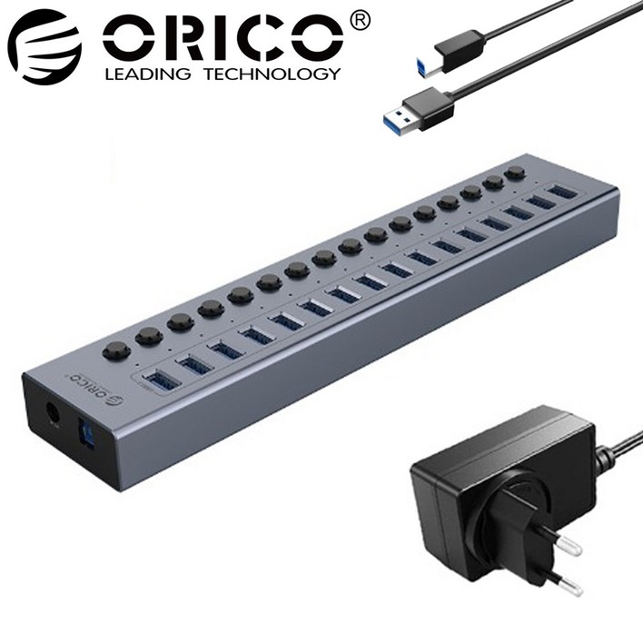 오리코 BT2U316AB 16포트 유전원 허브 USB3.0, 단일색상, 1개