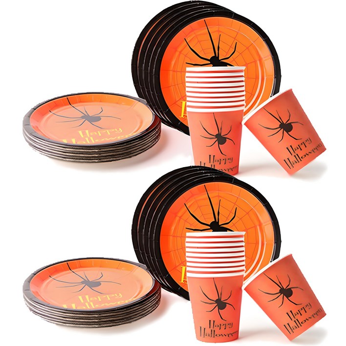 파티해 할로윈 파티 접시 18cm  파티 컵 세트