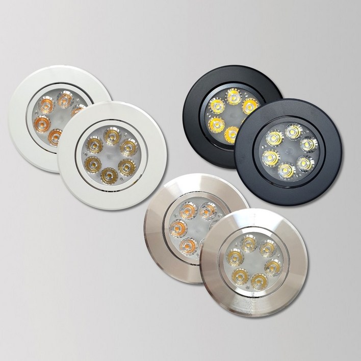 LED 3인치 다운라이트 매입등 회전매입등 MR16 할로겐 각도조절 KC인증 5W, 전구색(노란빛), 1개