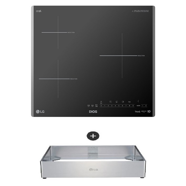 LG 디오스 인덕션 빌트인 3구 전기레인지 글라스 본품 + 프리스탠딩 자재 15cm