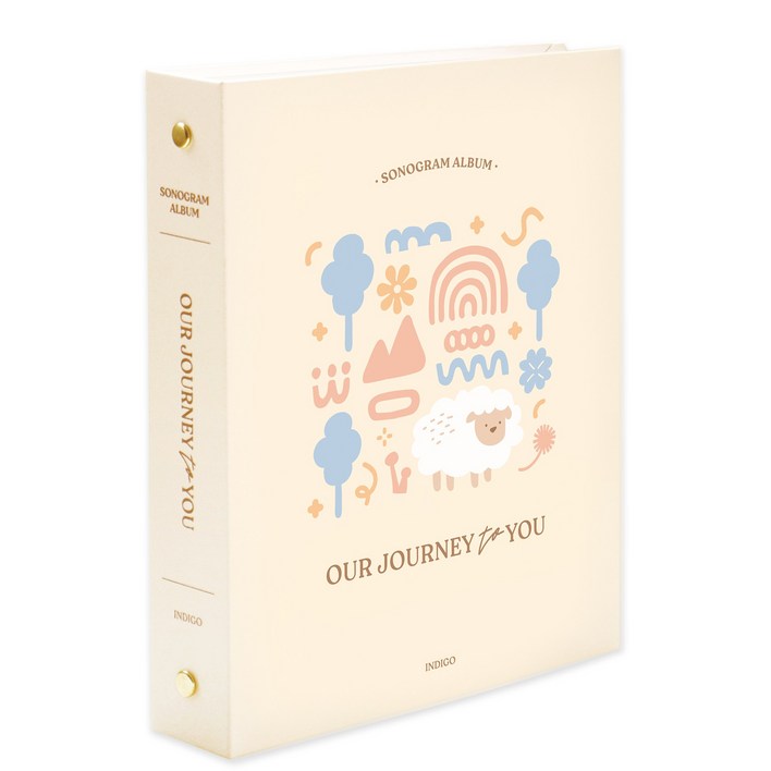 인디고 처음부모 초음파사진 포켓 앨범 112포켓, 스티커 4매, 포토북  태아초음파기록북, 임산부 포토앨범, 감성태교 다이어리, 예비맘 선물 추천, 베이지, 색상베이지