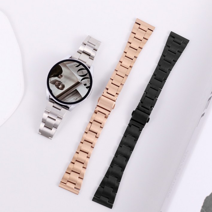 오르몽트 갤럭시워치8 7 6 5 4 3 호환 베이직 슬림 3선 메탈 스트랩 프로 클래식 액티브2 20mm 밴드 시계줄 줄질