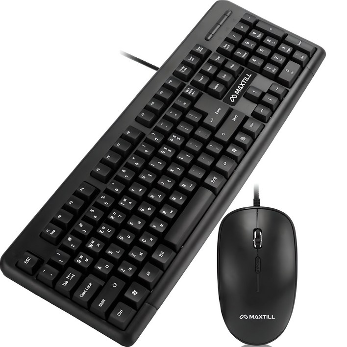 맥스틸 USB 유선 키보드 저소음 마우스 세트