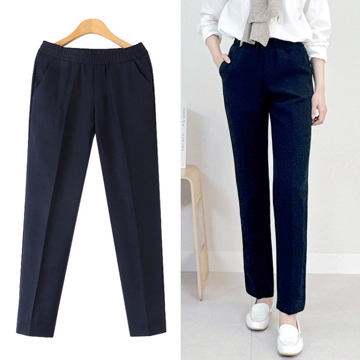 여성 숏/기본/롱 3기장 이지핏 밴딩팬츠 빅사이즈 여성의류 스판 슬랙스 데일리룩 오피스룩 하객룩 출근룩 유니폼 정장바지 키작녀 봄 여름 가을