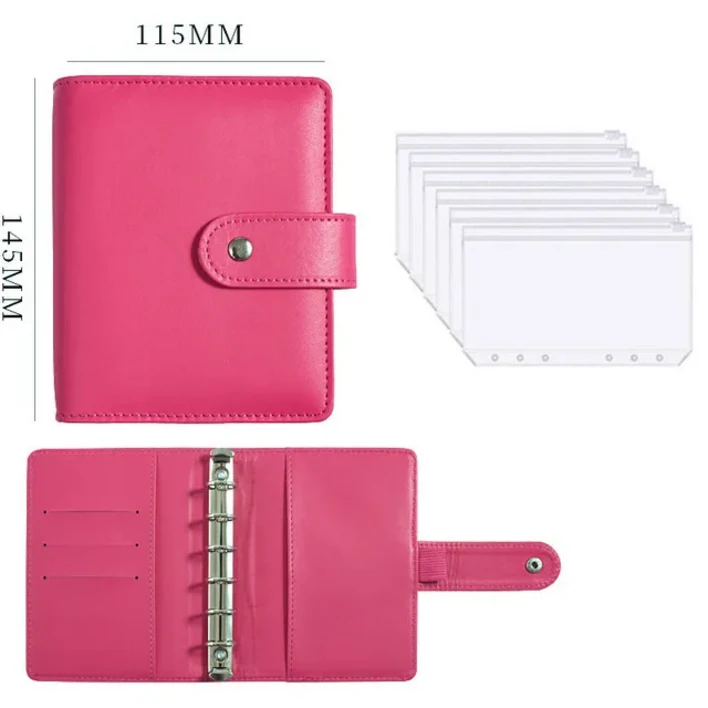 예산 플래너 2023 현금 봉투 저축 돈 재무 관리용 6 홀 바인더 A7 루스리프 노트 바인더 하우징