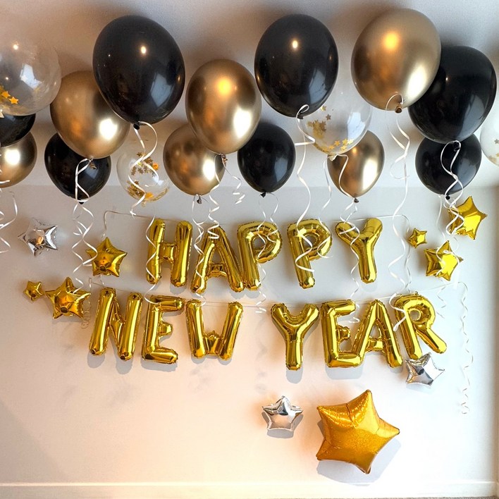 해피뉴이어 파티풍선세트 연말파티 신년 송년 새해행사 천장라텍스풍선