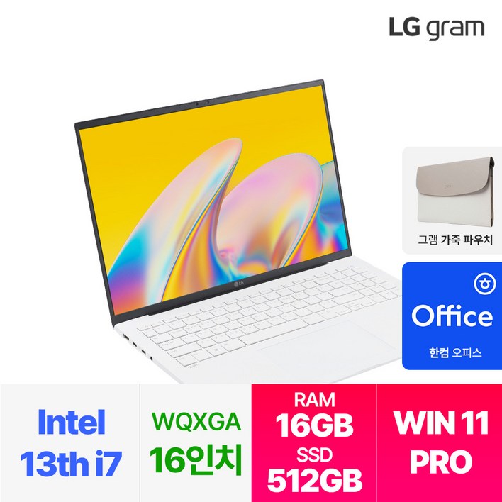 LG전자 그램 16 인텔 13세대 윈도우11 프로 16GB 512GB, 16ZG90RGP79KN, WIN11 Pro, 16GB, 512GB, 화이트