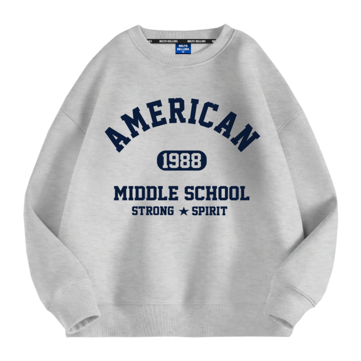 몰토벨리노 SICT 아메리칸미들스쿨 소프트 특양면 맨투맨