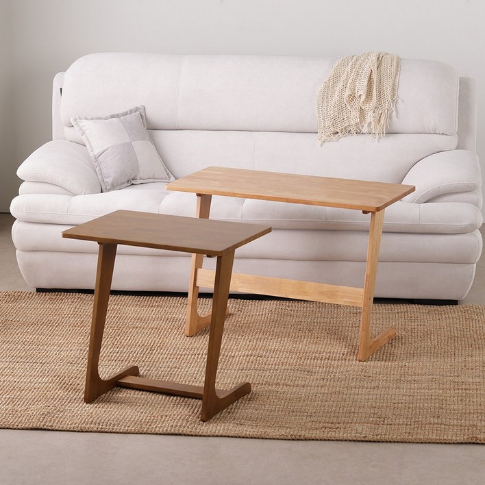 아비스 협탁 원목 사이드테이블 소파 보조 티테이블, 우드브라운