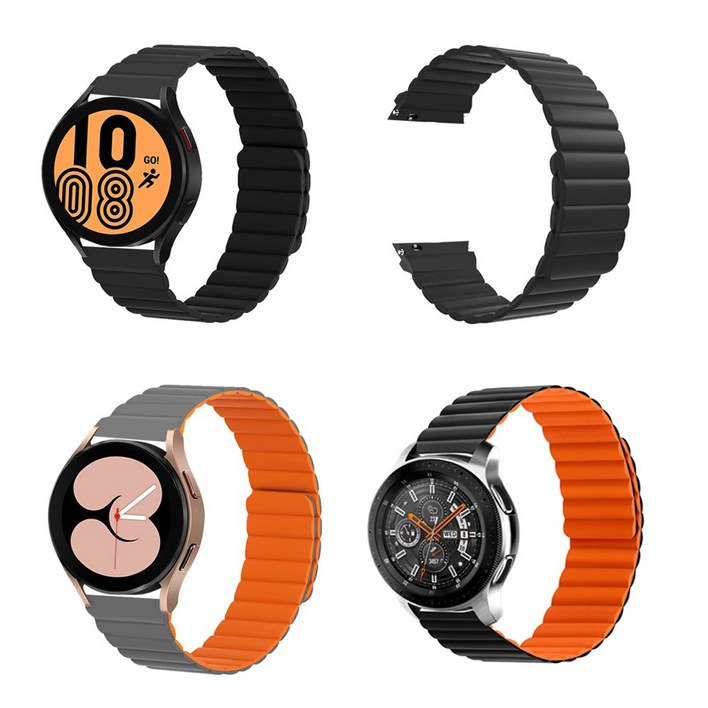 삼성 갤럭시 워치 3 41mm45mm 실리콘 자석 마그네틱 시계줄 스트랩 밴드 빈티지 SMR840R845R850R855 모델별 호환