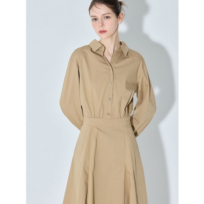 쉬즈미스 기품있는 여유로운핏 오픈카라 셔츠 원피스 택가격 428000원