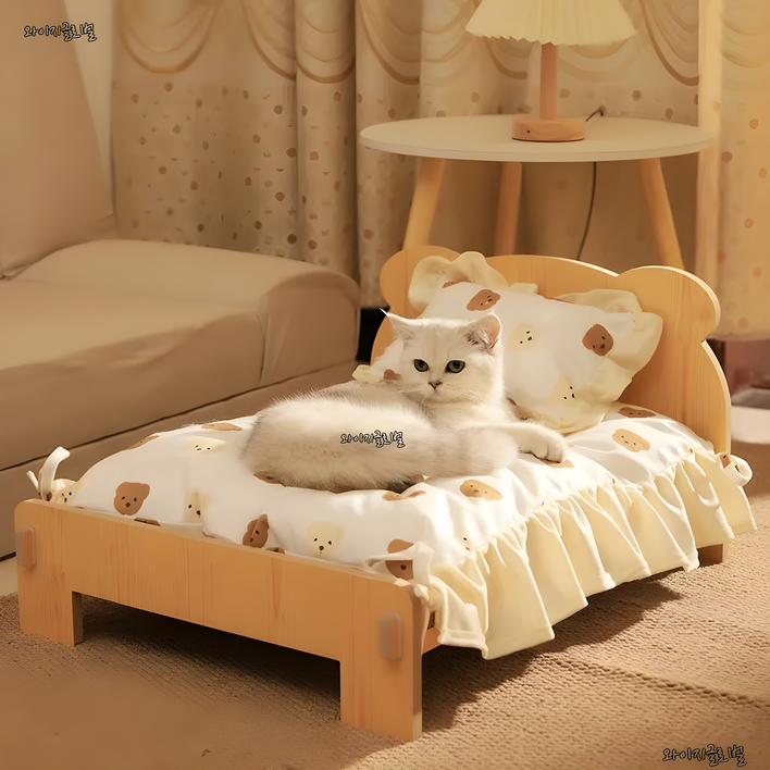 친환경 원목 고양이 침대 해먹 강아지침대 시트세트 친환경 원목 고양이 침대 해먹 강아지침대 시트세트