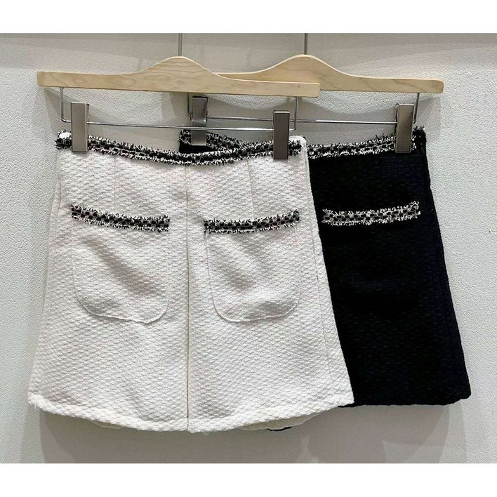 국내생산 여성 포인트 트위드 반바지