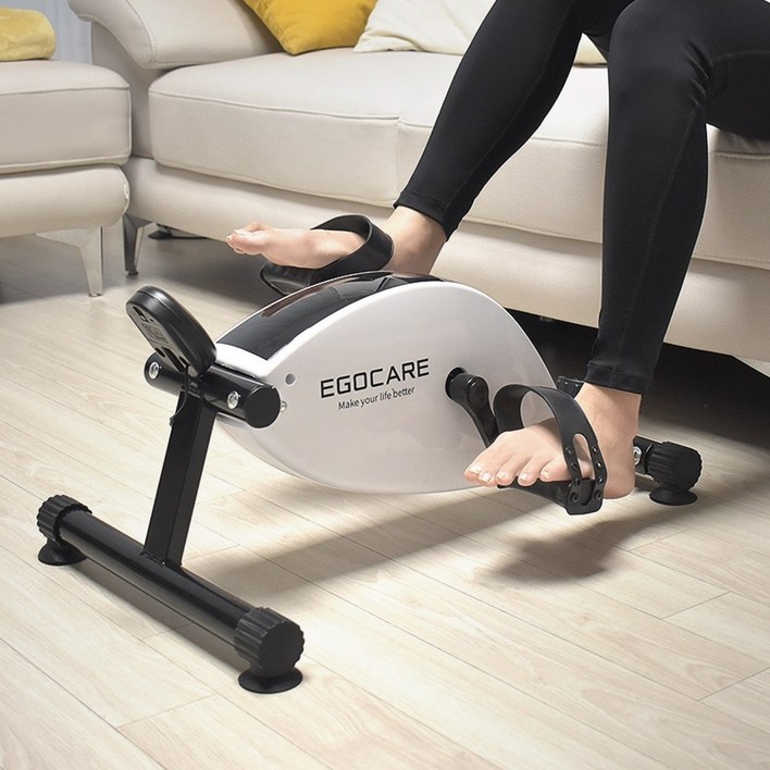 별도조립x매트 사은품이고케어 가정용 미니 실내 재활 자전거, 화이트