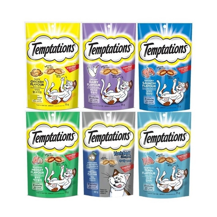 스마트리빙 꼼냥 고양이 간식 템테이션 6종 콤보 세트 스낵