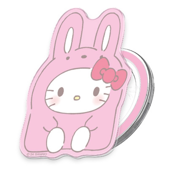 정품 산리오 캐릭터즈 투명 맥세이프 그립톡  자석링, 1개, 애니멀코스튬  헬로키티