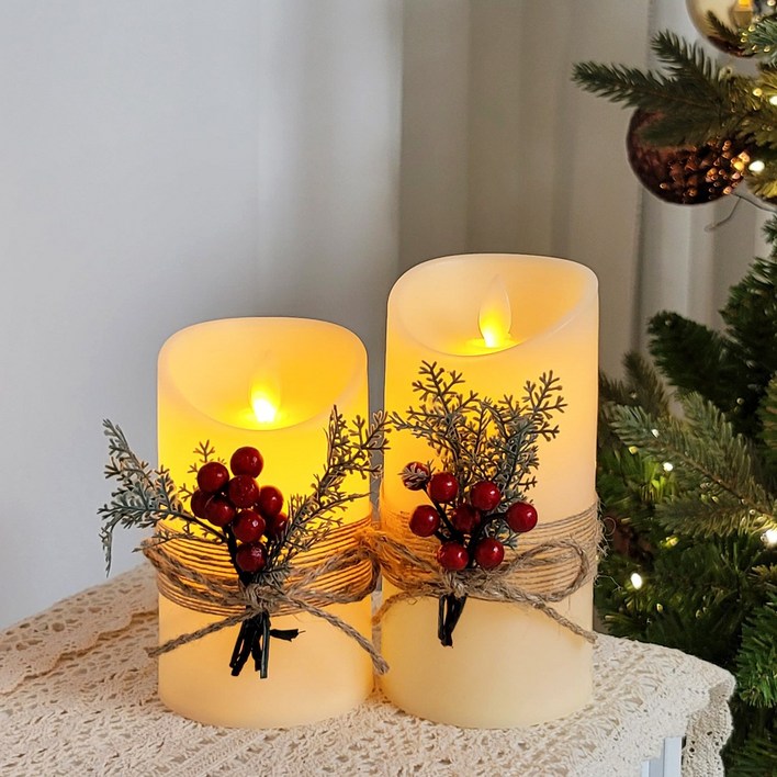 더라임코리아 흔들리는 LED 데코 캔들 무드등 전자초 크리스마스 장식 소품, 1개, 선택완료