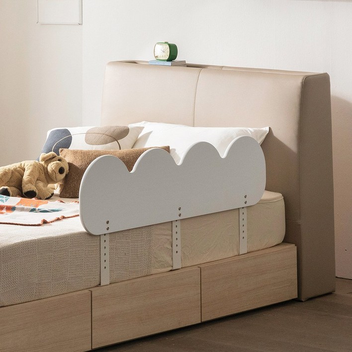 젠티스 국산 어린이 침대 안전가드 낙상방지 구름 120 고급브래킷, 화이트