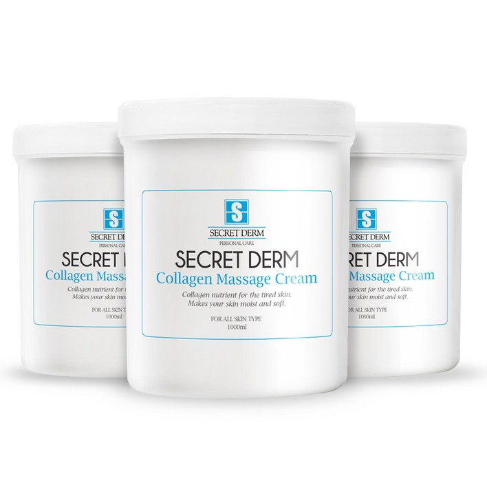시크릿덤 콜라겐 마사지 크림 1000ml 3개 벌크묶음 고주파 릴렉스 진정, 3개, 1L