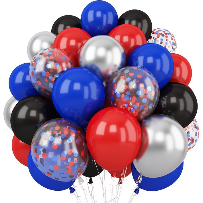 둥근 풍선, 빨간 파란 검은색 풍선, 생일 파티 풍선 ,할로윈 장식 풍선 30cm, 60개, 60개