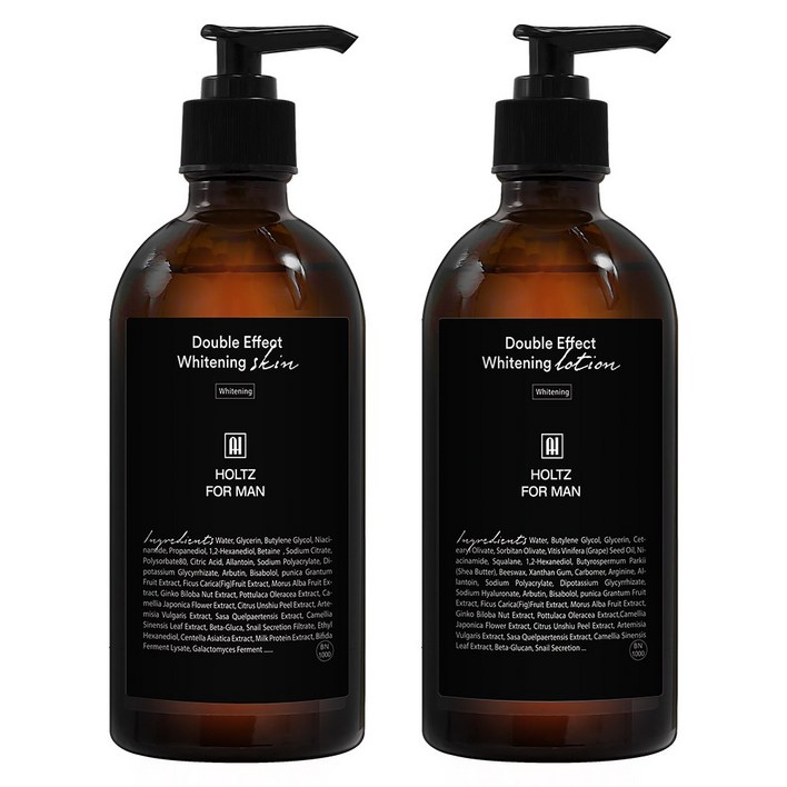 홀츠포맨 4배 더 강력한 미백 남자 스킨 로션 300ml 화이트닝 2종 세트 20대 30대 남성 화장품, 1세트
