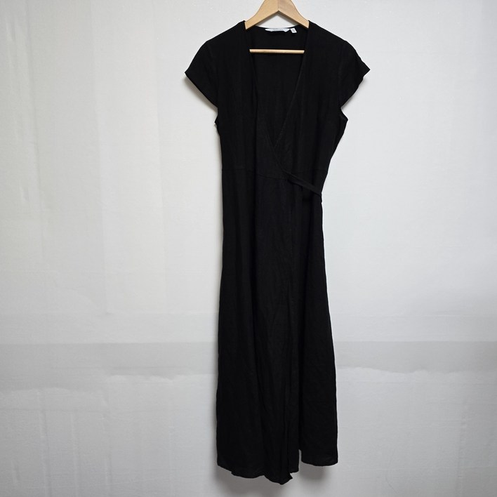 빈티지 앤아더스토리즈 린넨 랩 원피스 블랙XL