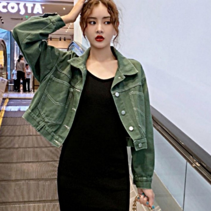 세미 크롭 가을 스티치 여친룩 여자 데임 자켓