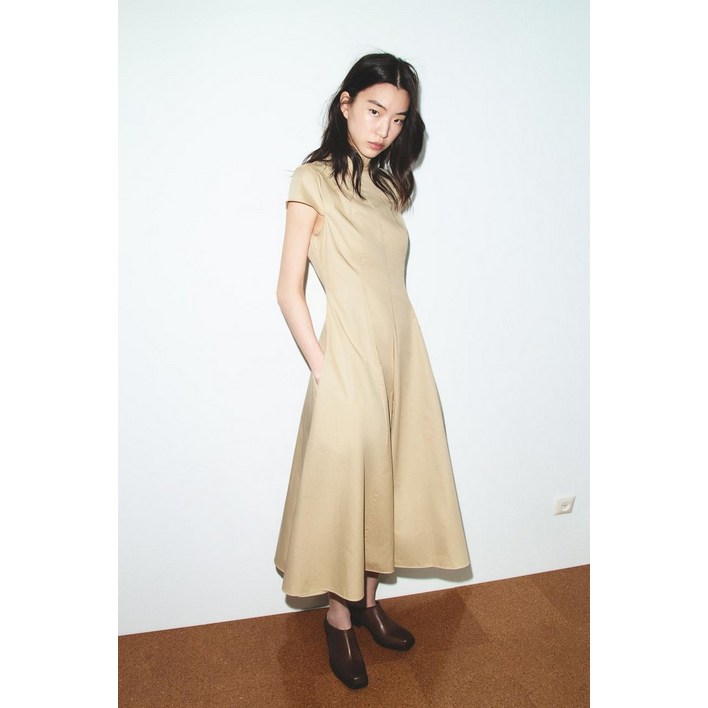 ZARA 트렌치코트 미디 원피스  쿠키롤