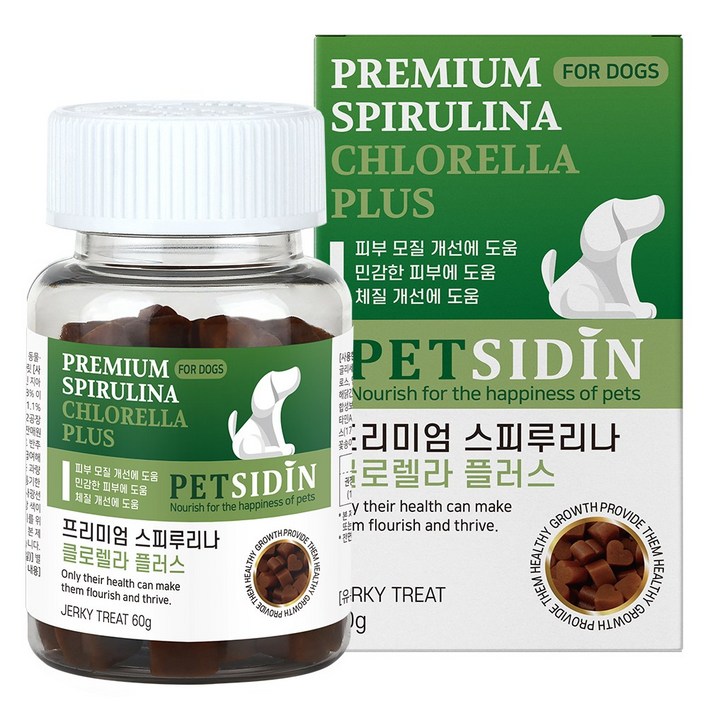 펫시딘 스피루리나 클로렐라 강아지 피부 영양제, 스피루리나, 1개, 모질민감한 피부체질 개선
