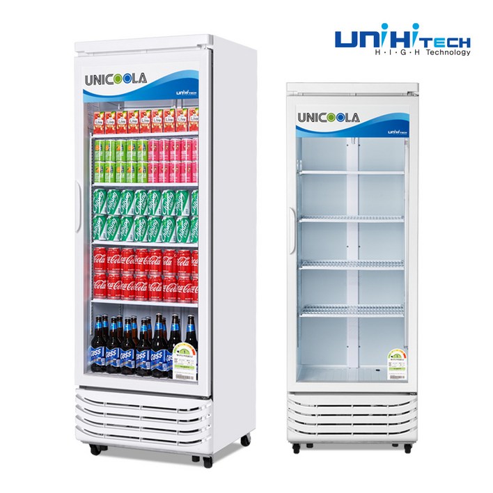 업소용 음료수 술냉장고 UNID465RF 화이트블랙 420L