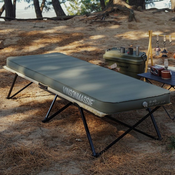 빈슨메시프 자충매트 카스테라 10T 싱글 10cm 캠핑 1인용 자충 에어매트 휴대용 매트리스