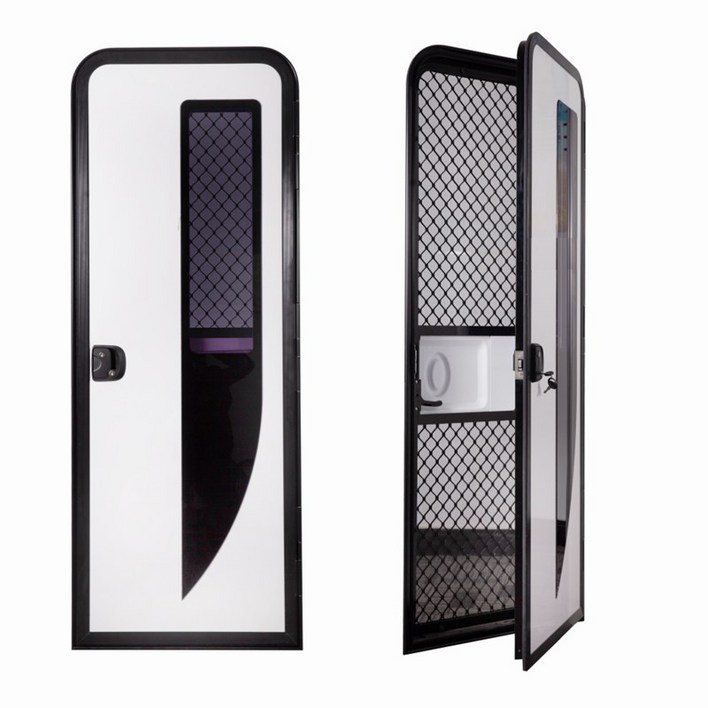 캠핑카출입문 트레일러 카라반 도어 문짝 개조 부품, 1200x620mm 검정 프레임, 1개