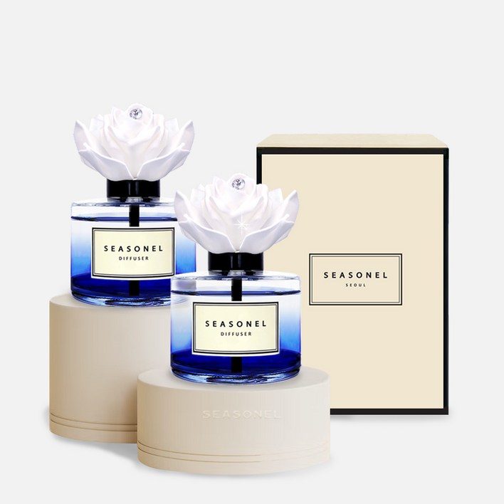 11 신제품 출시 기념 EVENT 시즈넬 차량용 디퓨저 화이트 로즈 미끄럼방지 패드 포함, 라일락향, 2개