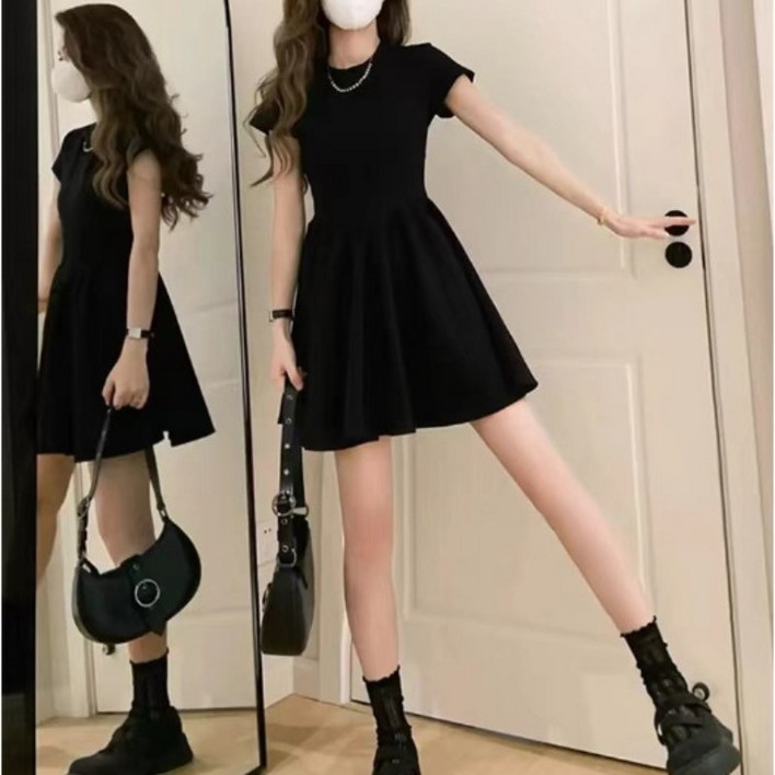 천하오 여름 반팔 여성용 큐트 미니 원피스 L34