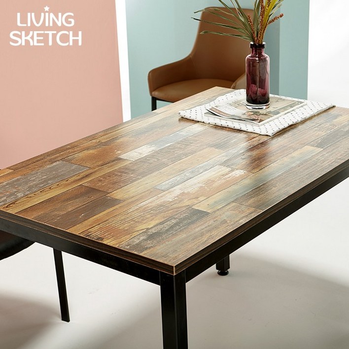 리빙스케치 보브 1200x750 빈티지 업소용 카페 테이블 철제 책상 4인 식탁